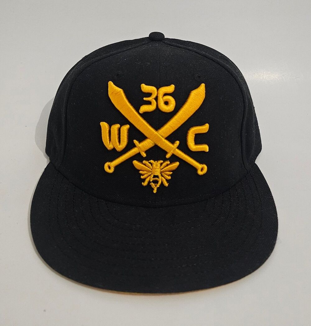 WIP Caps x Wu-Tang Clan 36 Chambers Fitted Hat Sz 7 Black Yellow Cap Killa Bees